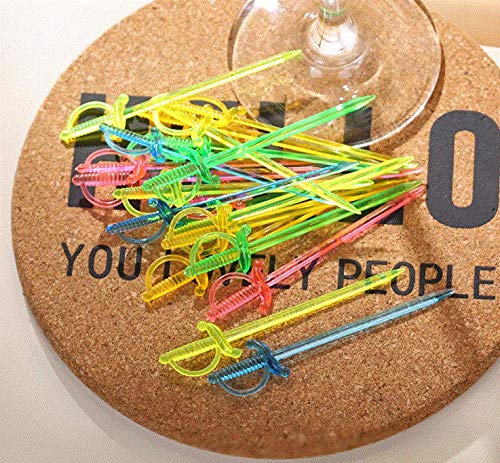 Amazon | 使い捨てプラスチックフルーツソードピック 食品つまようじ